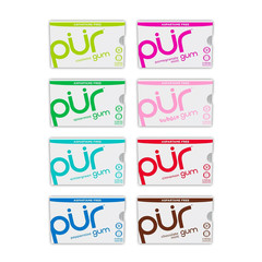 Aspartame Free Chewing Gum Natural Flavored Gum, 9 Pieces Pack of 8