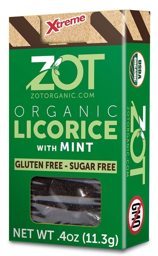 “100% Organic Licorice with Mint, Dark Brown, Black, 0.4 Ounce (Pack of 6) “