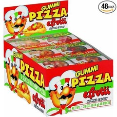 E. Frutti Vegetarian Flavored Chewy Cheese Pizza Gummies 0.6 Oz (Pack of 48)