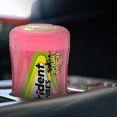Trident Vibes SOUR PATCH KIDS Watermelon Sugar-Free Chewing Gum, 6 Bottles of 40