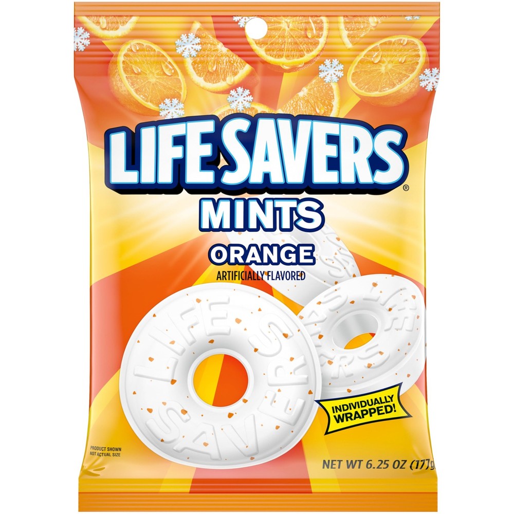 Mints Orange Individually Wrapped 6.25 oz 12 Hard Candy Bags
