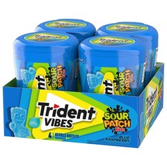 Trident Vibes SOUR PATCH KIDS Blue Raspberry Sugar Free Chewing Gum 40 Count