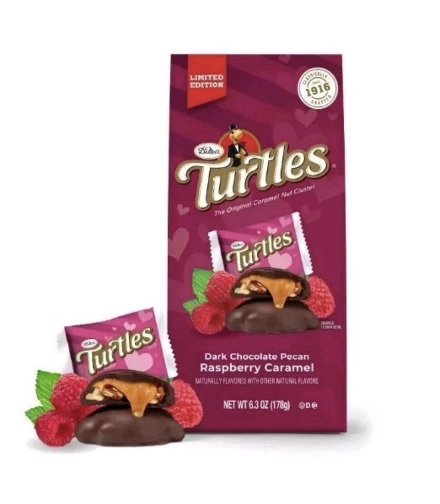 Turtles Dark Chocolate Pecan Raspberry Caramel 6.3oz Bag, BB 9/6/2026