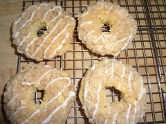 FLUFFY HOMEMADE BAKED COFFEE CAKE DONUTS WITH VANILLA GLAZE (6 DONUTS)