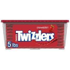 Twizzlers Strawberry Licorice Candy Bulk 5 lb Canister Sweet Chewy Treats