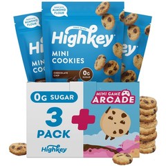 HighKey Keto Chocolate Chip Mini Cookies – 2.25 Ounce (Pack of 3), brown