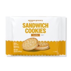 Amazon Grocery, Vanilla Sandwich Cookies, 14.3 ounce (Pack of 1), white