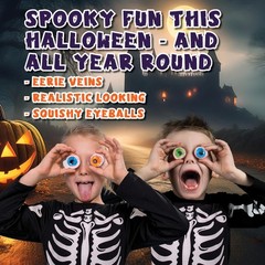 30 Gummy Eyeballs, Spooky Eyeball Candy in 4 Flavors, Soft Gummies with Fruit…