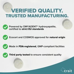 crait Remineralizing Gum Hydroxyapatite with 60 Count (Pack of 1), Green
