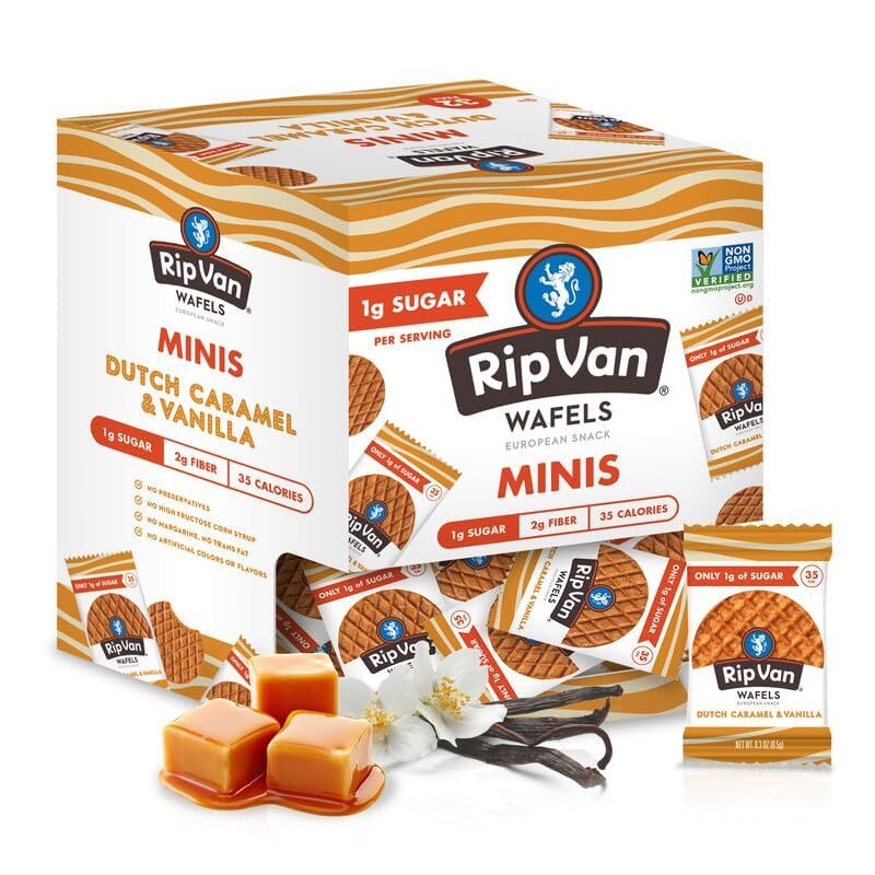Rip Van Wafels Dutch Caramel Mini Stroopwafels Low Carb Snacks Non GMO Snack …