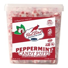 Soft Peppermint Puffs Candy, Individually Wrapped Soft Mints, 52 oz Tub