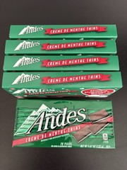 5 Packs 28 Pieces Andes CREME DE MENTHE THINS Chocolate individual wrapped candy