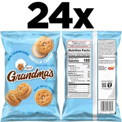 Grandma’s Mini Cookies, Vanilla Sandwich Crème Cookies, 3.71 oz Cookie Bag, (…