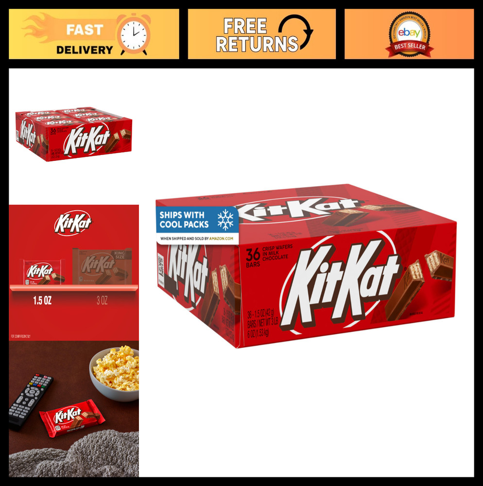 Milk Chocolate Wafer Candy Bars, 1.5 oz – Bulk Pack of 36, Perfect for Sharing!