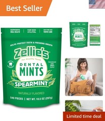Zellie’s Natural Spearmint Mints – 540 Count, Dentist-Recommended Oral Care