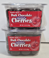 Trader Joe’s Dark Chocolate covered Cherries, 12oz 340g (2 Tubs)