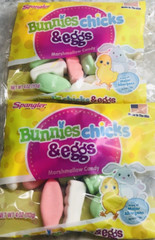 2 Packs Sprangler Bunnies Chicks/Eggs Marshmallow Candy 4oz- New See Below