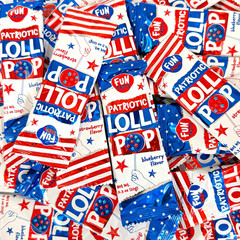 Patriotic Candy – 40 Count – 4th of July Lollipops Individually Wrapped – Red Wh