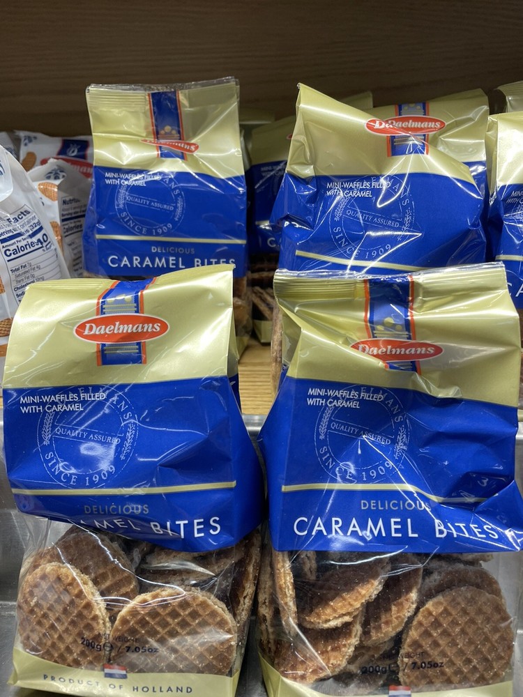 2 x Daelmans Delicious Caramel Bites Mini-Wafers Filled with Caramel 7.05oz Each