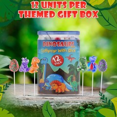 Dinosaur Lollipops 12pk- Candy For Party Favors – 12 COUNT