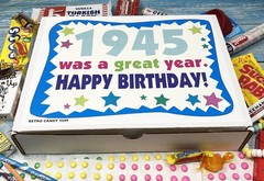 ~ 1945 80th Birthday Gift Box of Nostalgic Candy from Childhood for 80 Year Old
