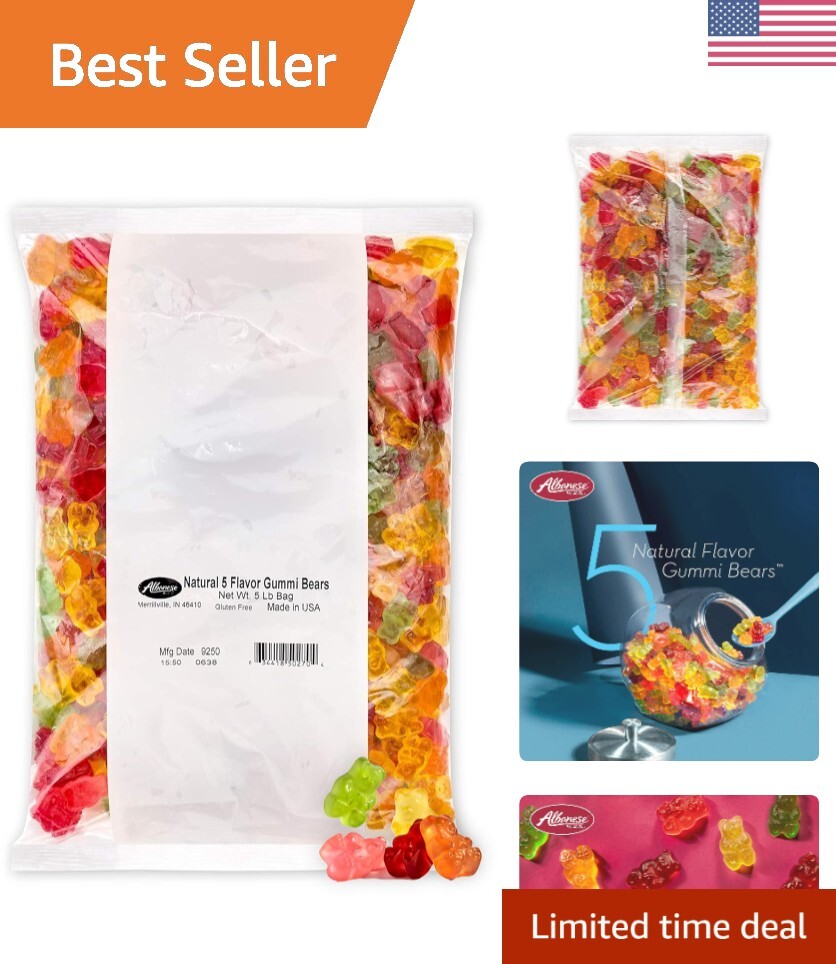 5lbs of World’s Best Natural Gummi Bears – Delicious & Allergy-Friendly Treats