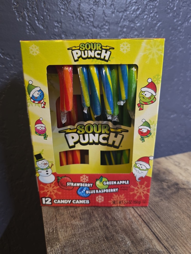 Sour Punch ~ Candy Canes Christmas 5.3 oz 12 Canes