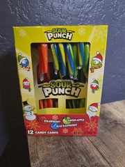 Sour Punch ~ Candy Canes Christmas 5.3 oz 12 Canes