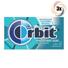 3x Packs Orbit Winter Mint Sugarfree Gum | 14 Pieces Per Pack | Fast Shipping