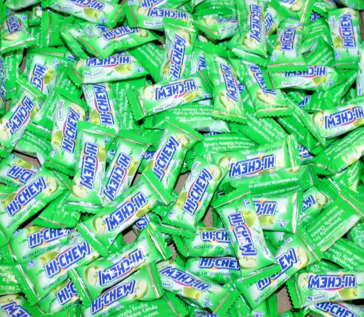 4 pounds Green Apple Hi-Chew Candy Fruit Chews in bulk- 4 pounds 64 oz. FRESH