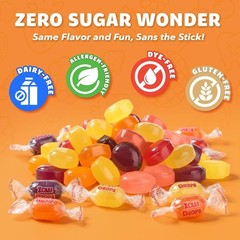 Zolli Drops Natural Fruit Lollipops – Sugar Free & Gluten Free Treats (1.6 oz)