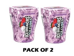 2PACK ICE BREAKERS Ice Cubes Frozen Berry Blast Sugar Free Gum Bottle, 3.24 oz