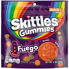 SKITTLES GUMMIES Fuego Sweet and Spicy Gummy Candy, Sharing Size, 12 Oz
