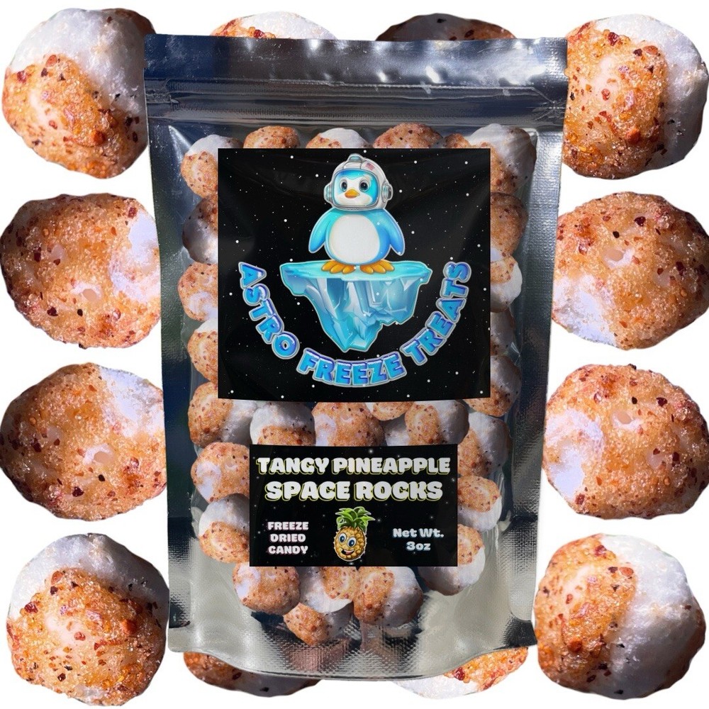 Freeze Dried Candy- Pineapple Tajin Space Rocks- 3oz Bag Variety Crunchy Candy