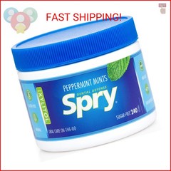 Spry Xylitol Peppermint Sugar Free Candy – Promote Oral Health, Increase Saliva