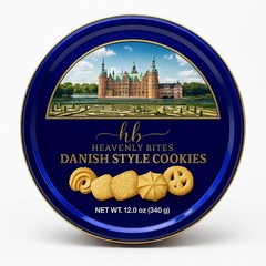 Indulge in Rich Danish Butter Cookies – 12 Oz Decorative Tin Gift Delight