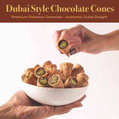 Dubai Chocolate Cones with Pistachio Kunafa | Made with Premium Belgian Choco…