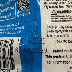 Zollipops Sugar Free Lollipops Suckers Keto Candy; Lot of 3 Bags; 5.2oz ea