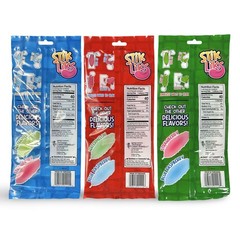 Stik Liks, Unique Rollable, Bendable Lollipops In Strawberry, Watermelon and Blu