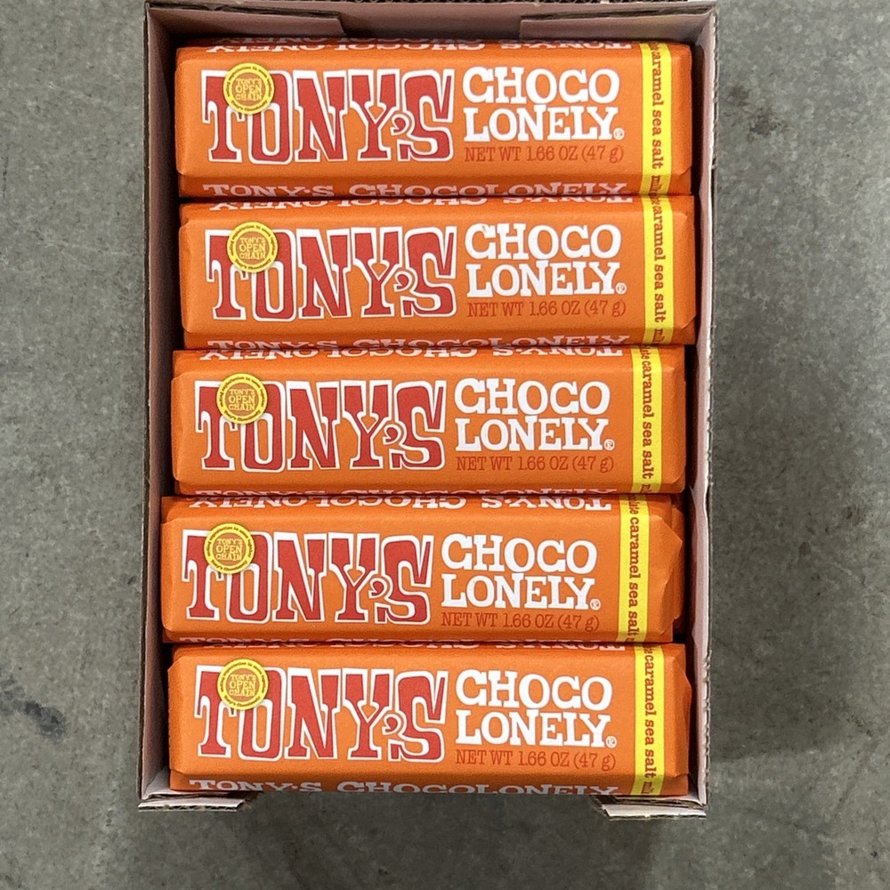 Lot Of 5 – Tony’s Chocolonely Caramel Sea Salt & Milk Chocolate Bars (1.66 oz.)