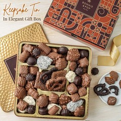 Bonnie & Pop Gourmet Chocolate Gift Basket 2lb Snack Food Box In Keepsake Tin