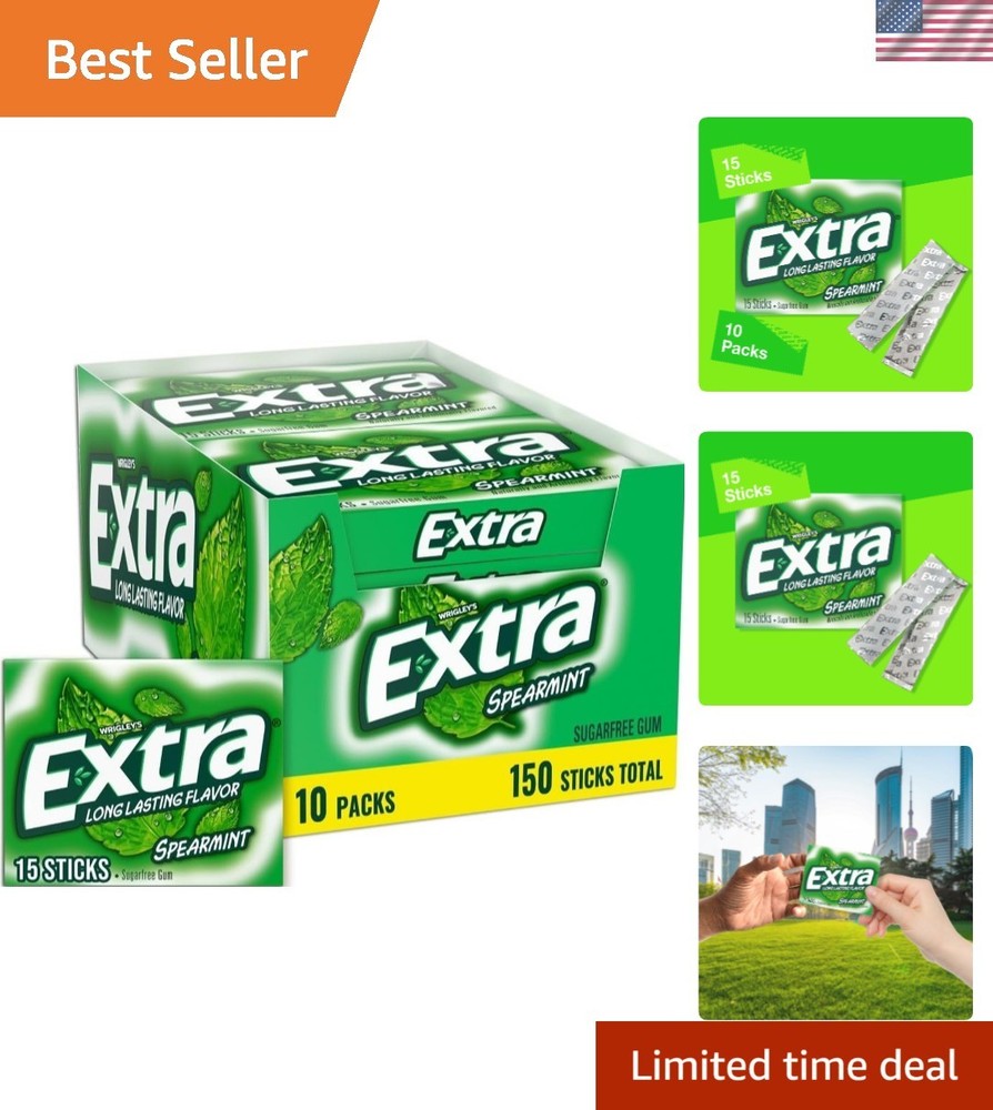 Refreshing Spearmint Sugar-Free Gum in Bulk – 150 Count Perfect for Sharing