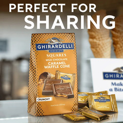 GHIRARDELLI Milk Chocolate Candy SQUARES with Caramel Waffle Cone Filling 5.2 oz