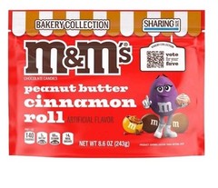 M&M Peanut Butter Cinnamon Roll Bakery Collection Sharing Size 8.6oz 2 Bags