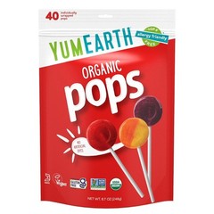 YumEarth Organic Pops Variety Pack, 40 Fruit Flavored Favorites Lollipops