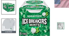 Travel-Ready Spearmint Sugar-Free Mints | 8 Tins of Refreshing 1.5 oz Treats