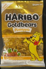 Haribo Pineapple Flavored Goldbears. Limited Edition. Four 8 oz bags.