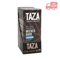 Taza Chocolate Organic Amaze Bar 95% Stone Ground Wicked Dark with Almonds 2….