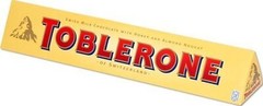 TOBLERONE SWISS MILK CHOCOLATE WITH HONEY AND ALMOND NOUGAT 12 X 100 G BARS