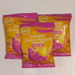 3 bags of Nice! Gummy Sweet Potato Peelable Candy holiday limited BB 09/13/2026